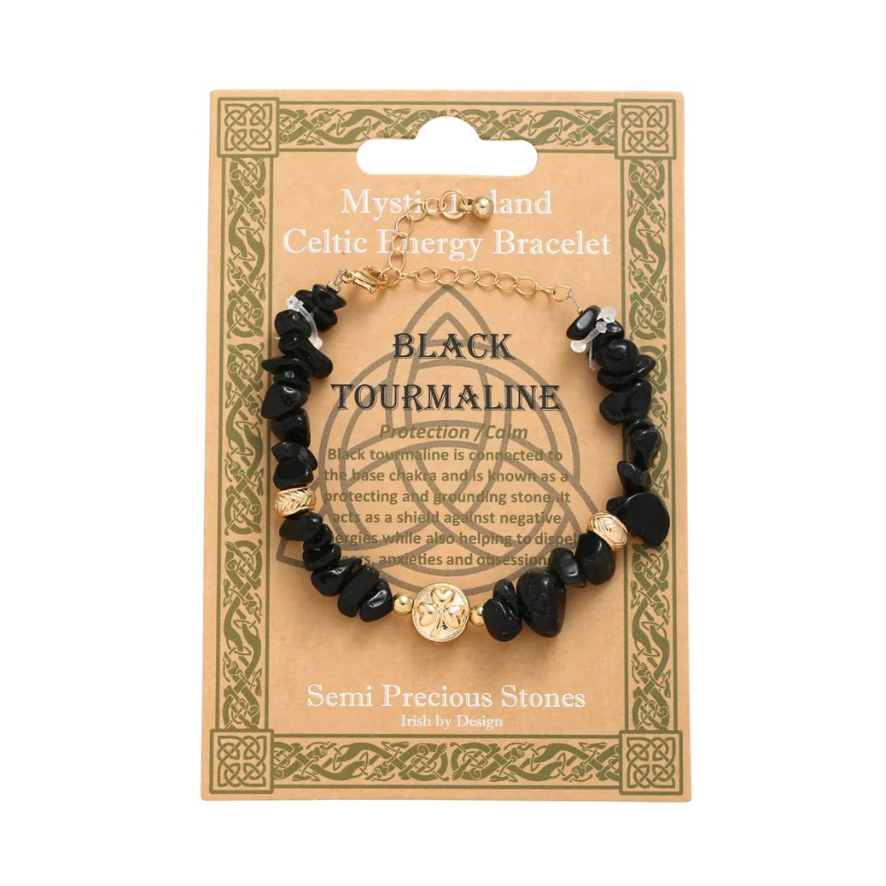 Shamrock Celtic Energy Bracelet- Black Tourmaline