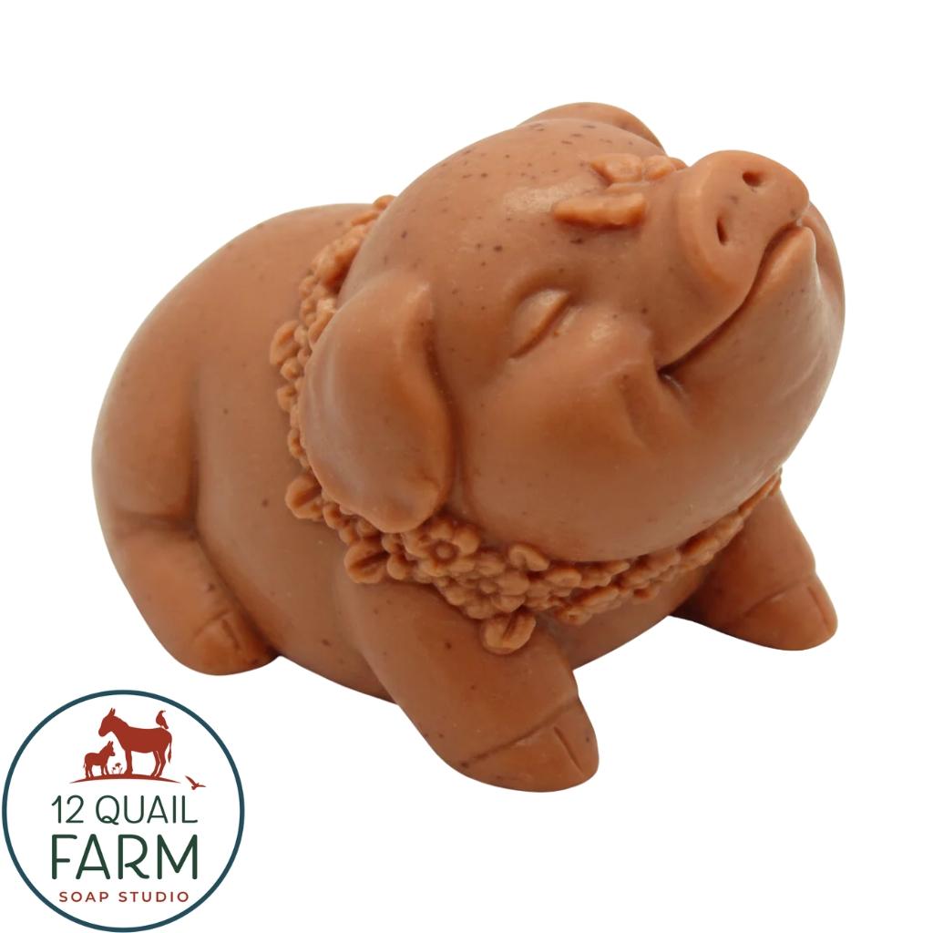 12 Quail Farm Pig Soap - Pink
