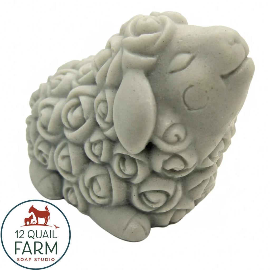 12 Quail Farm Sheep Soap- Grey