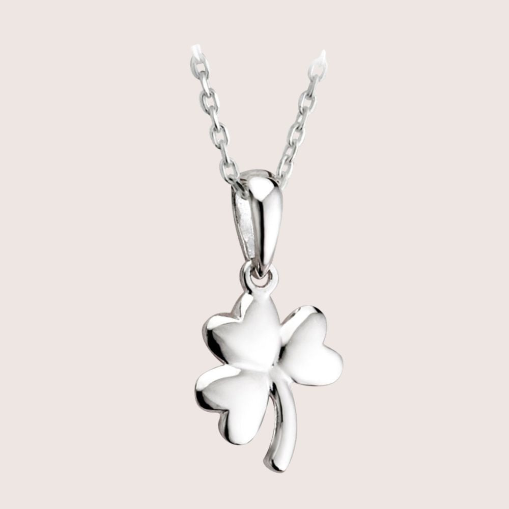 Sterling Silver Shamrock Necklace- Small
