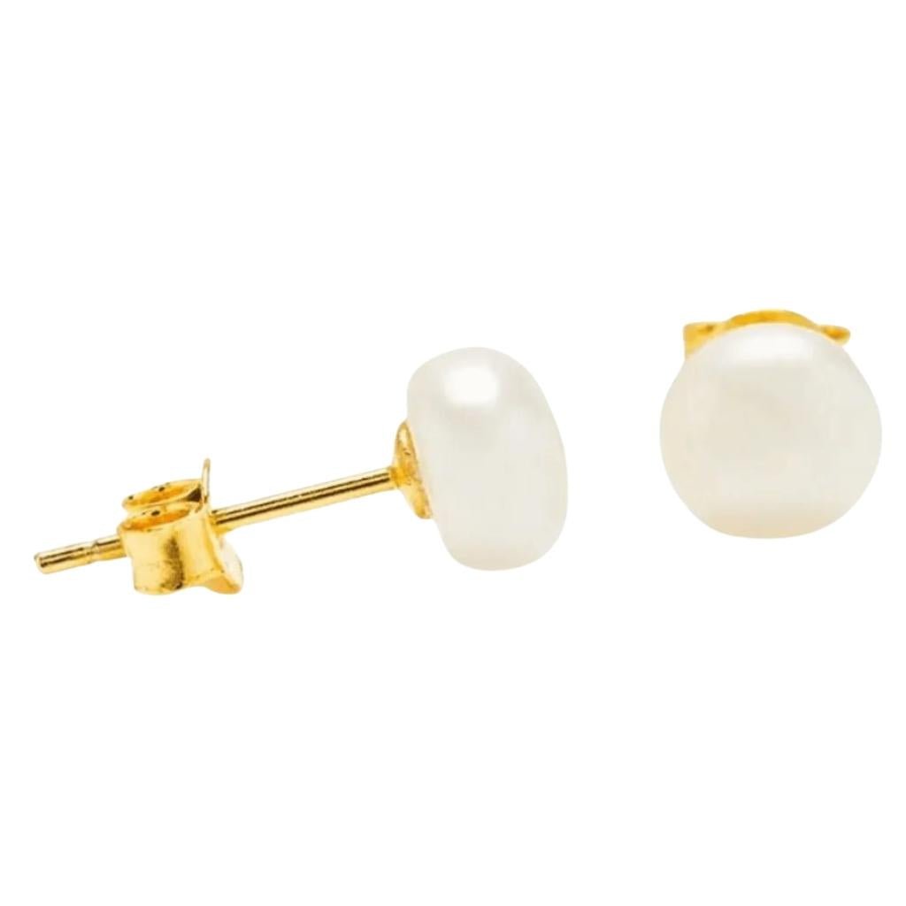 14k Gold Freshwater Pearl Stud Earrings- Small