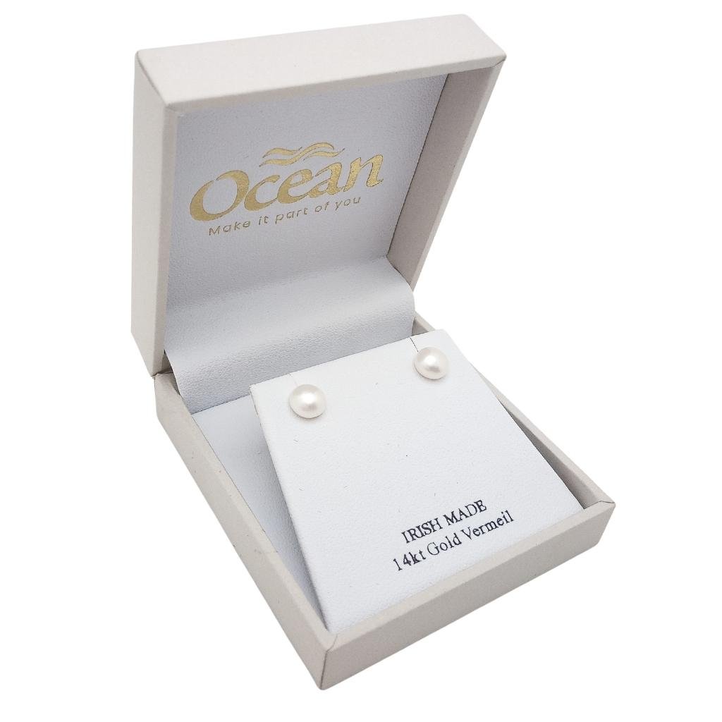 14k Gold Freshwater Pearl Stud Earrings- Small