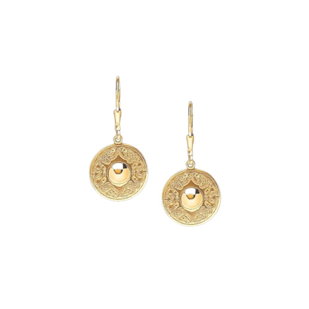 14k Gold Vermeil Celtic Shield Earrings - Small