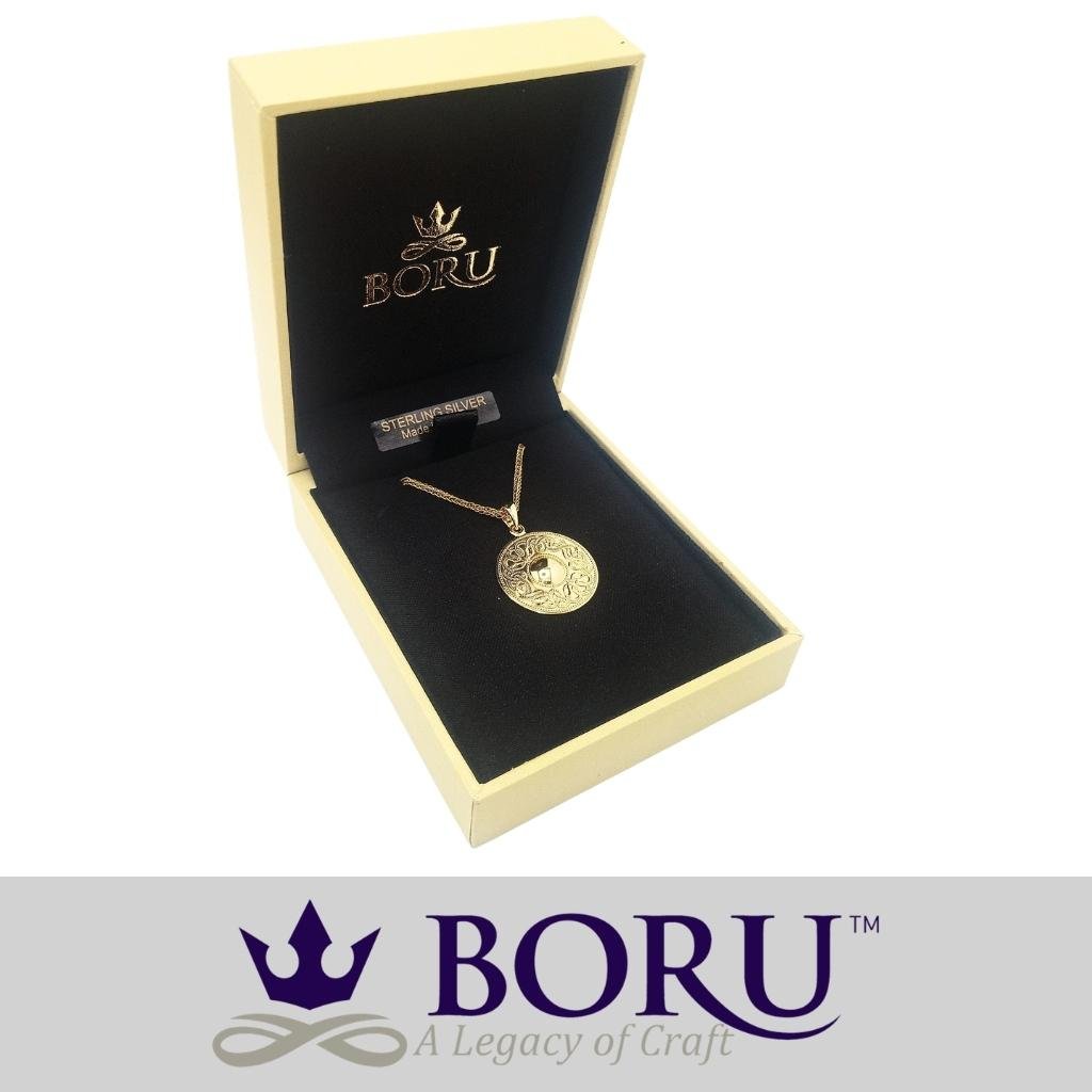 14k Gold Vermeil Celtic Shield Necklace- Medium