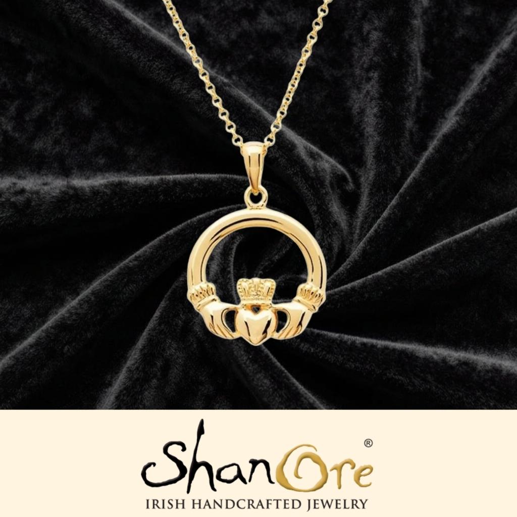 14K Gold Vermeil Claddagh Necklace