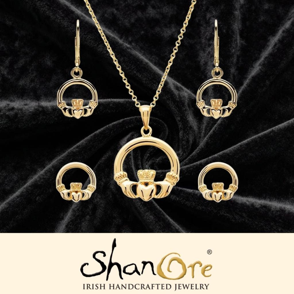 14K Gold Vermeil Claddagh Necklace