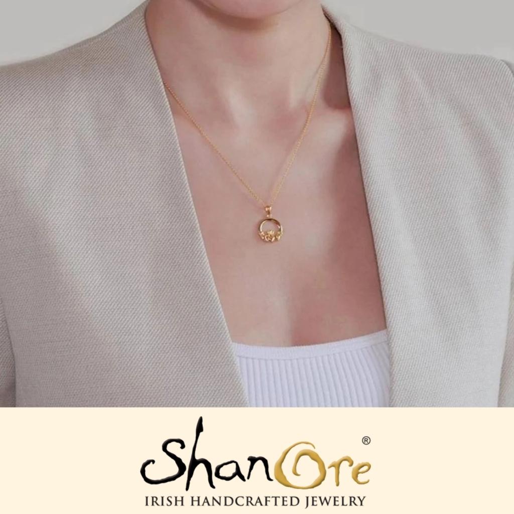 14K Gold Vermeil Claddagh Necklace