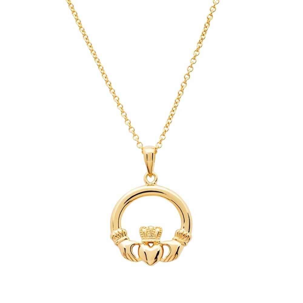 14K Gold Vermeil Claddagh Necklace