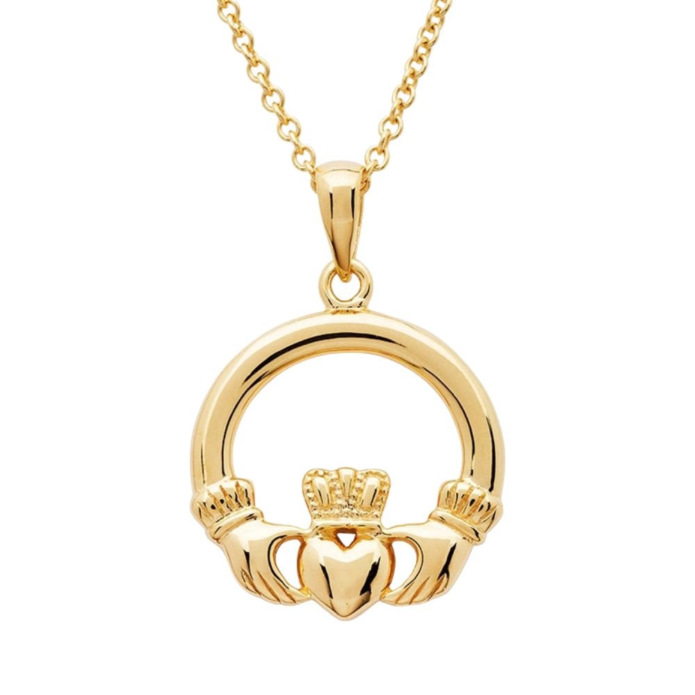 14K Gold Vermeil Claddagh Necklace