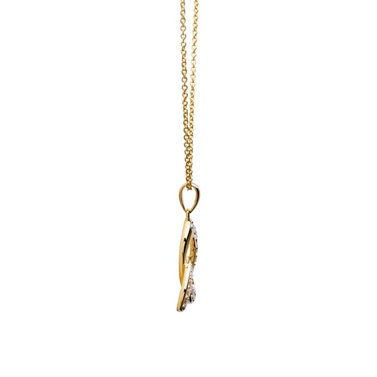 14K Gold Vermeil CZ Studded Trinity Knot Necklace - The Celtic Gift Store - Necklaces
