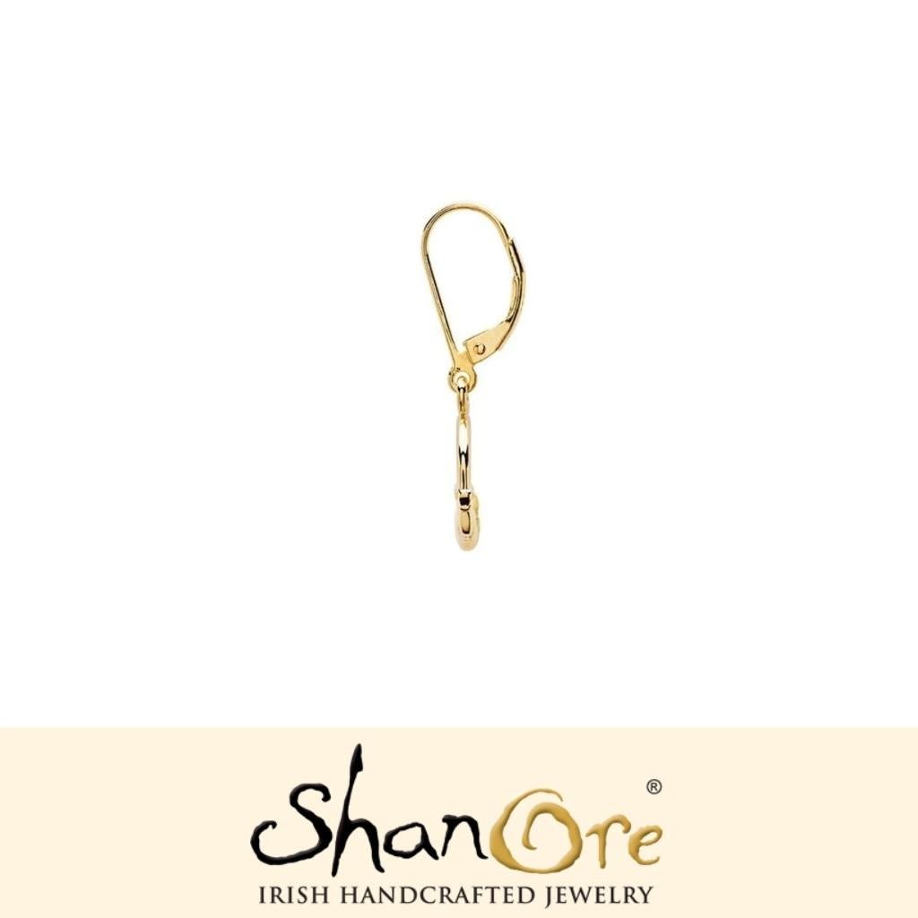 14K Gold Vermeil Drop Claddagh Earrings