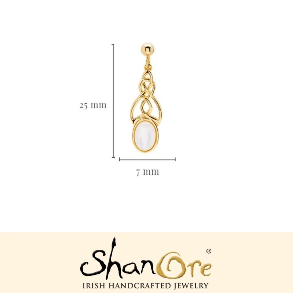 14k Gold Vermeil Mother of Pearl Celtic Knot Earrings