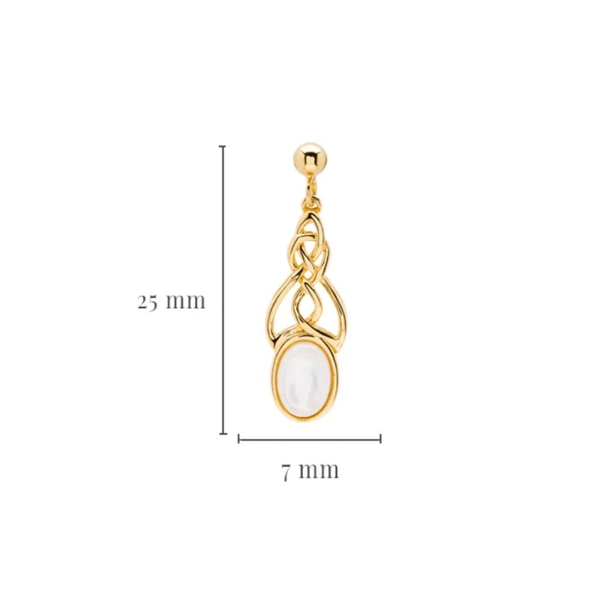 14k Gold Vermeil Mother of Pearl Celtic Knot Earrings
