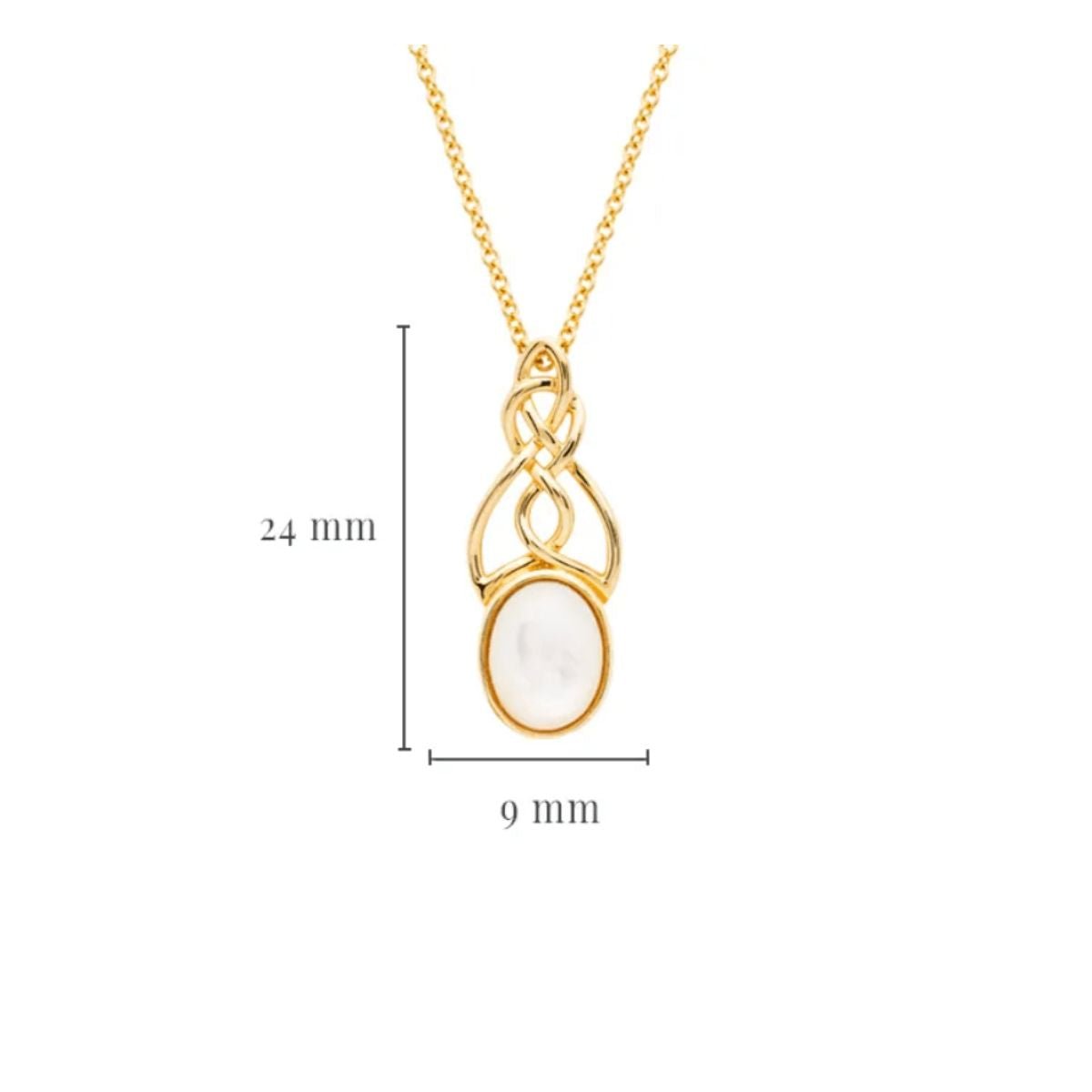 14k Gold Vermeil Mother of Pearl Celtic Knot Necklace