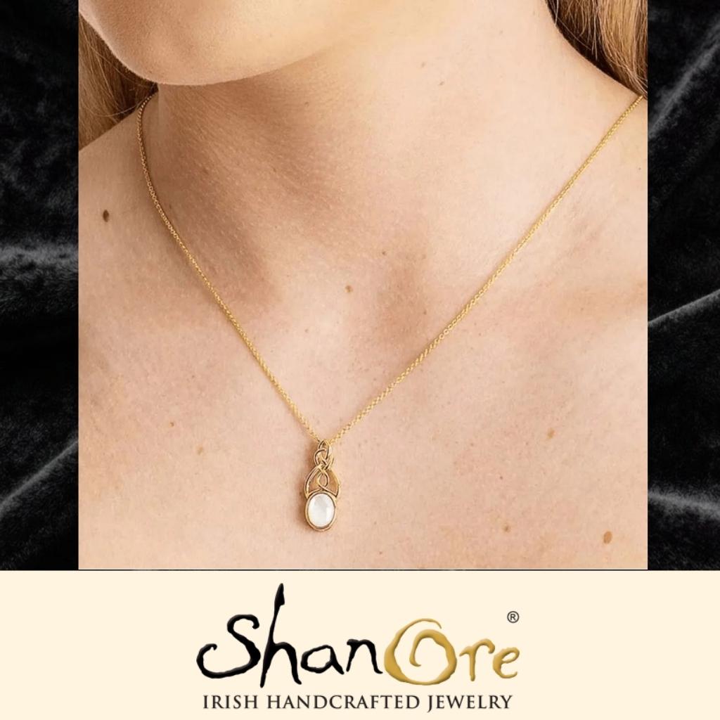 14k Gold Vermeil Mother of Pearl Celtic Knot Necklace