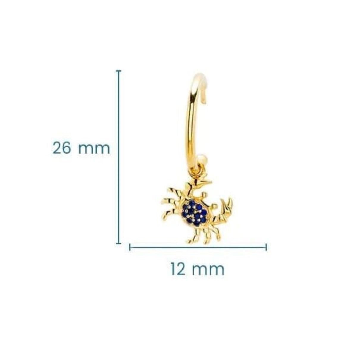 14k Gold Vermeil Sapphire Crab Earrings