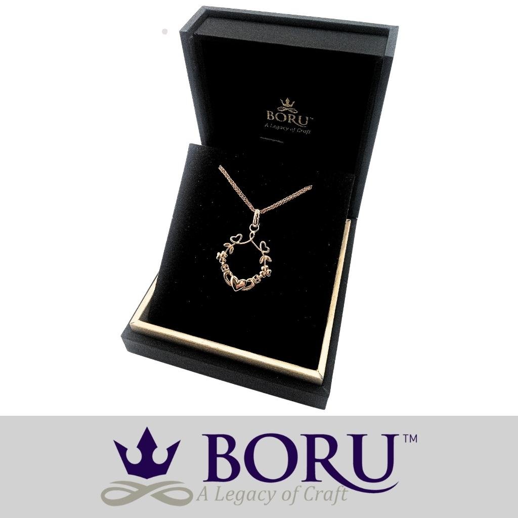 14k Gold Vermeil Shamrock Claddagh Necklace