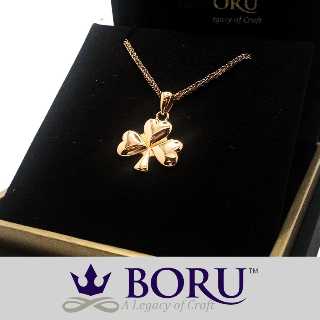 14k Gold Vermeil Shamrock Necklace