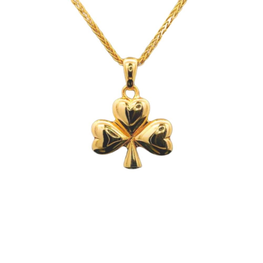 14k Gold Vermeil Shamrock Necklace