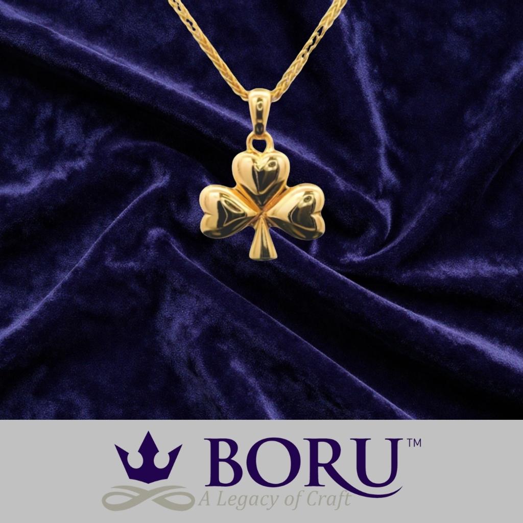 14k Gold Vermeil Shamrock Necklace