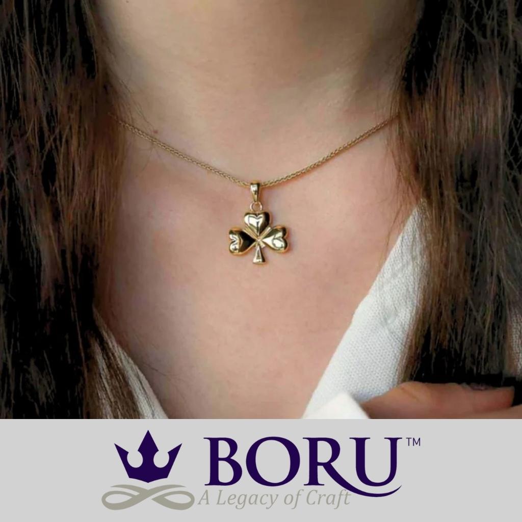 14k Gold Vermeil Shamrock Necklace
