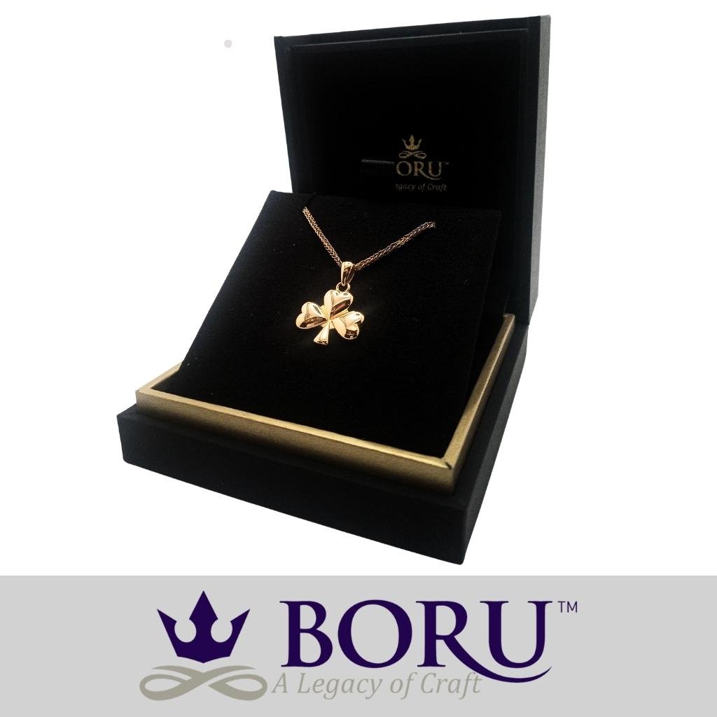 14k Gold Vermeil Shamrock Necklace