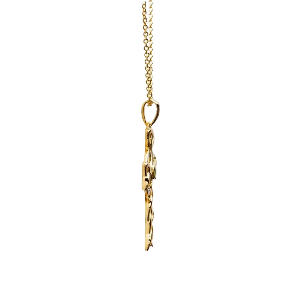 14k Gold Vermeil Trinity Celtic Cross Necklace