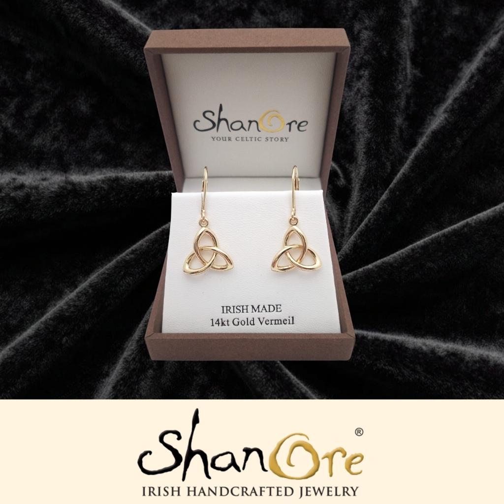 14k Gold Vermeil Trinity Knot Earrings