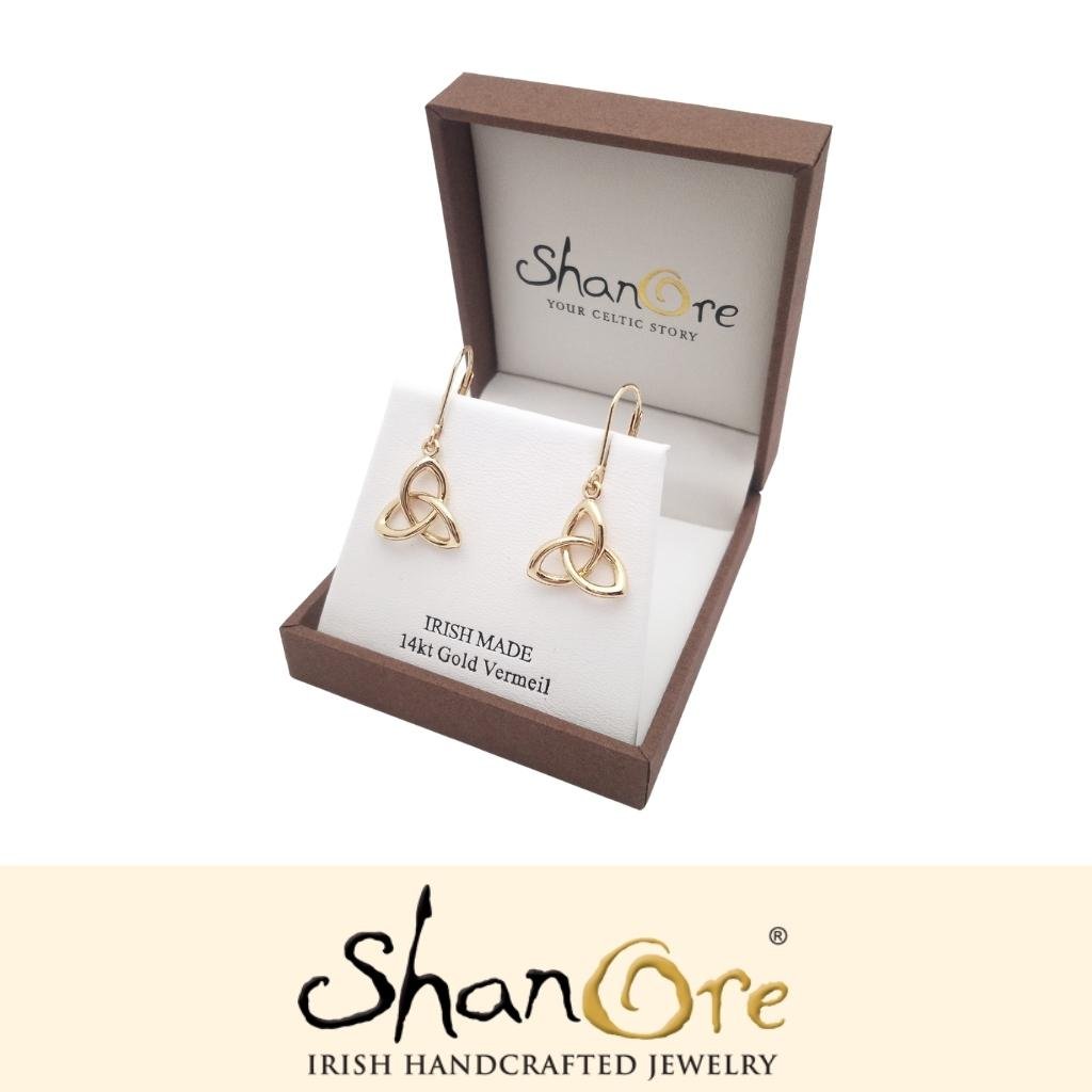 14k Gold Vermeil Trinity Knot Earrings