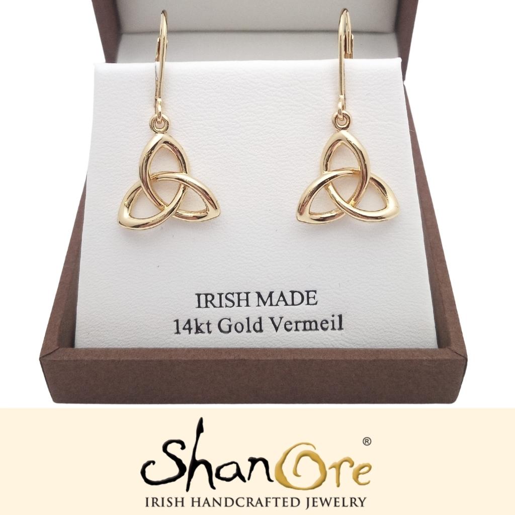 14k Gold Vermeil Trinity Knot Earrings