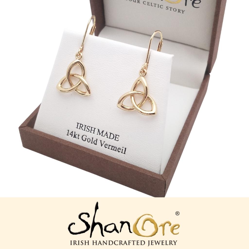 14k Gold Vermeil Trinity Knot Earrings
