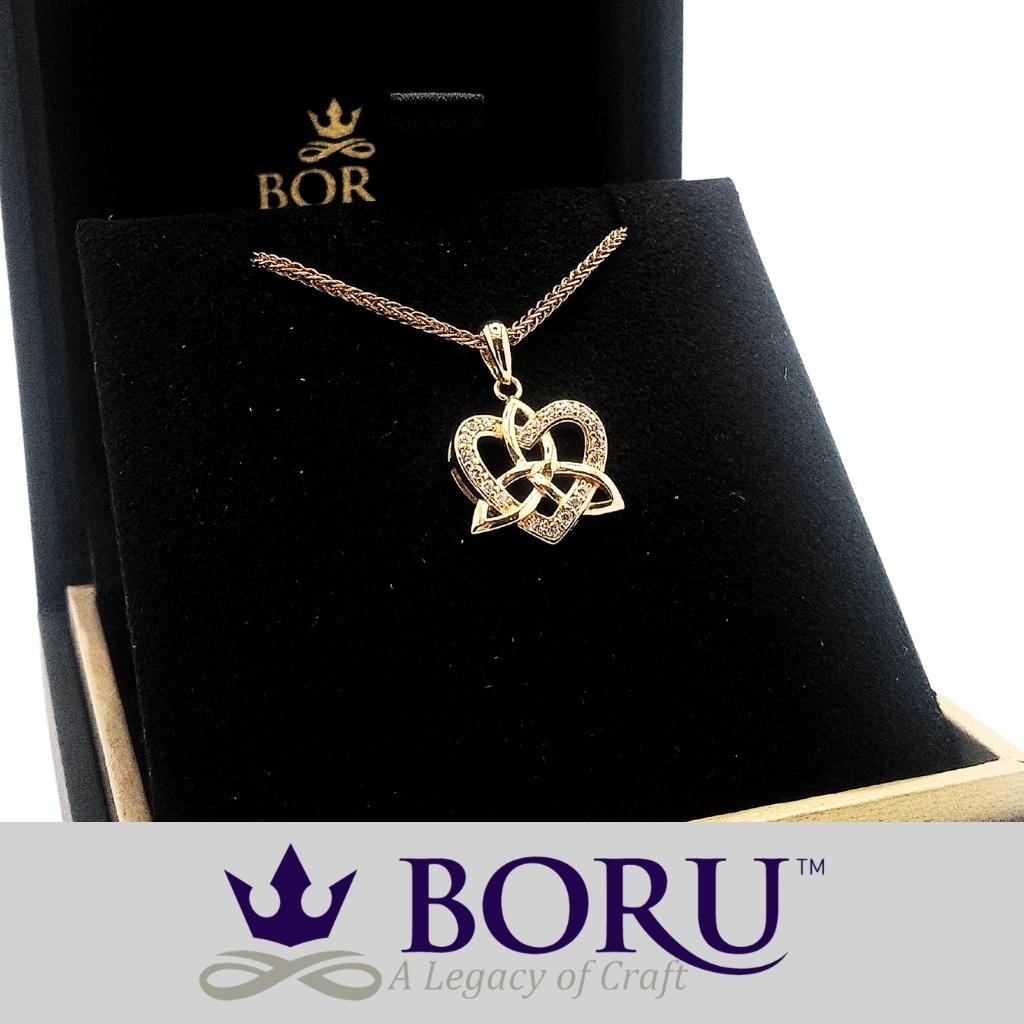14k Gold Vermeil Trinity Knot Heart Necklace