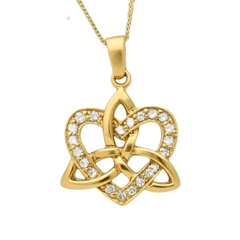 14k Gold Vermeil Trinity Knot Heart Necklace
