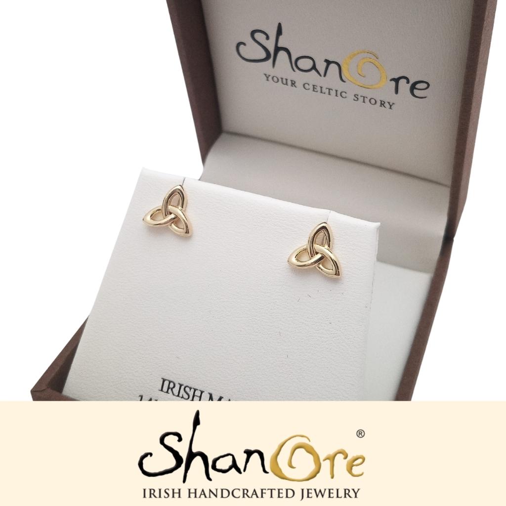 14k Gold Vermeil Trinity Knot Stud Earrings