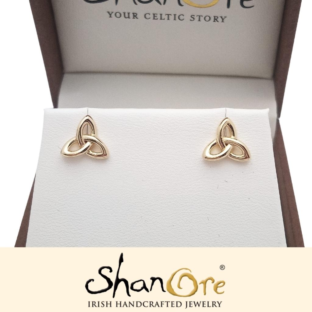 14k Gold Vermeil Trinity Knot Stud Earrings
