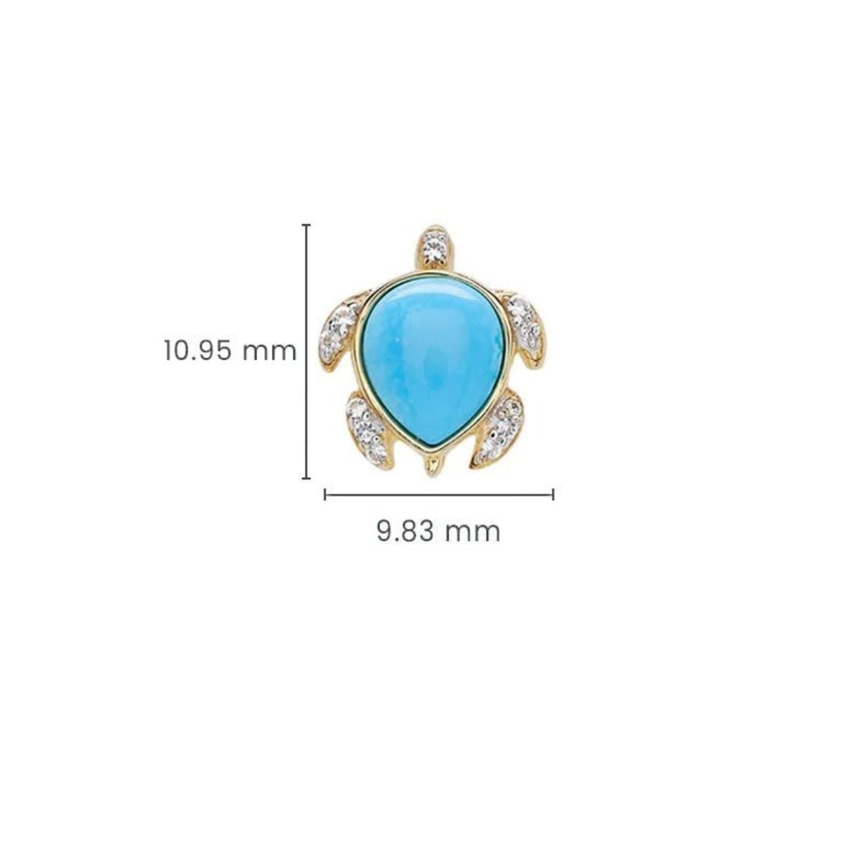 14k Gold Vermeil Turquoise Turtle Earrings