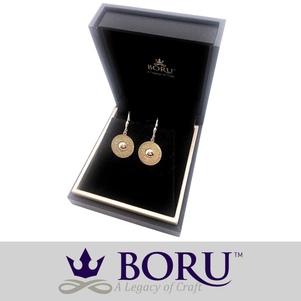 14k Gold Vermeil Celtic Shield Earrings- Small