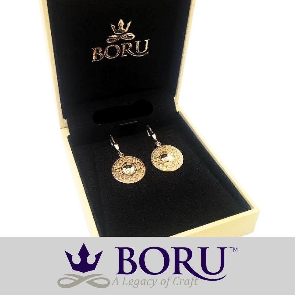 14k Gold Vermeil Celtic Shield Earrings- Small