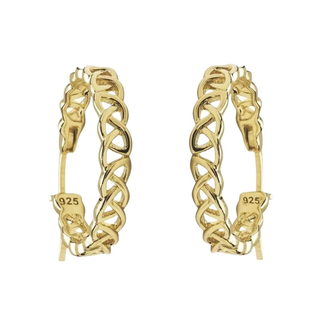 14Kt Gold Vermeil Celtic Knot Hoop Earrings