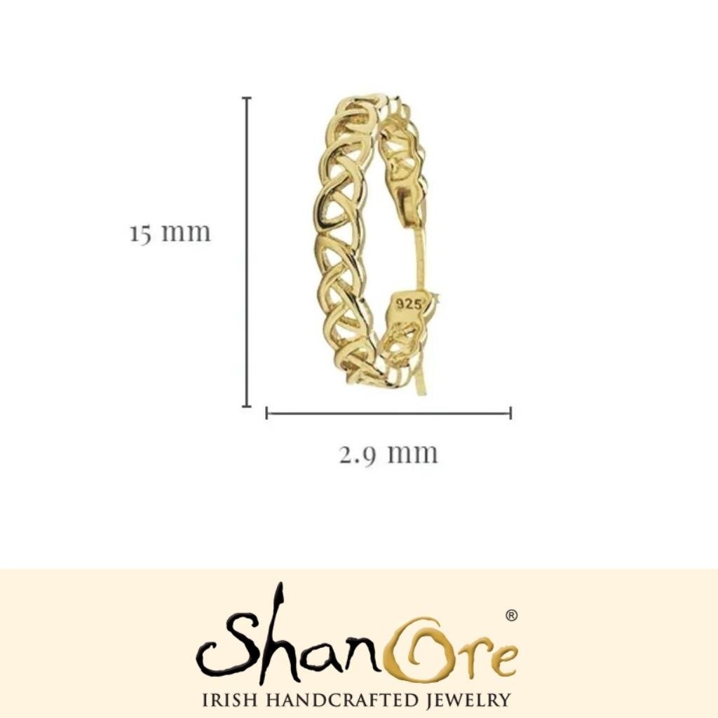 14Kt Gold Vermeil Celtic Knot Hoop Earrings