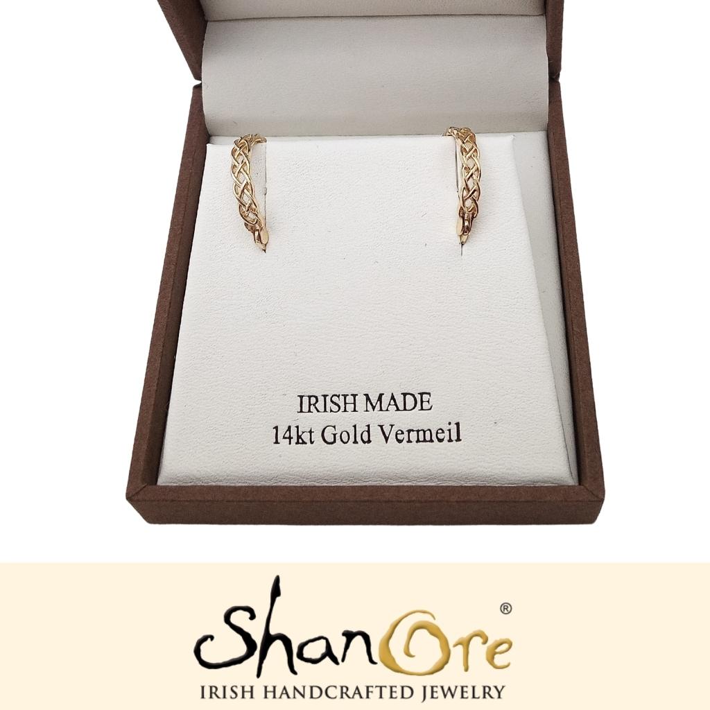 14Kt Gold Vermeil Celtic Knot Hoop Earrings