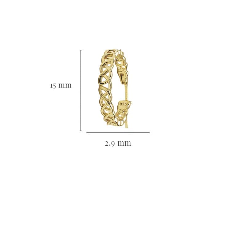 14Kt Gold Vermeil Celtic Knot Hoop Earrings - The Celtic Gift Store - Earrings