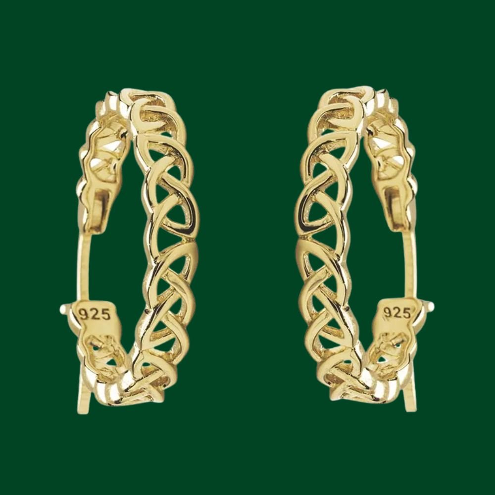14Kt Gold Vermeil Celtic Knot Hoop Earrings