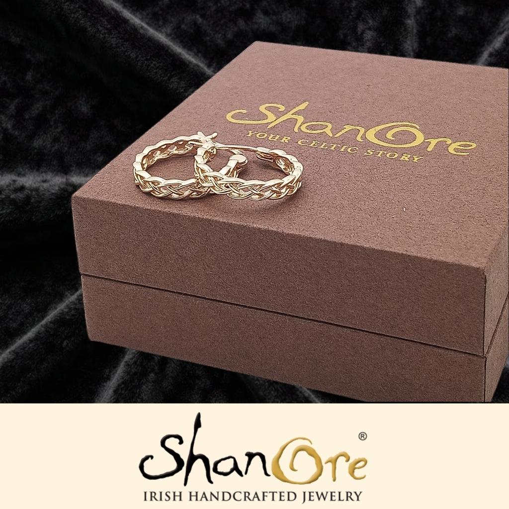14Kt Gold Vermeil Celtic Knot Hoop Earrings