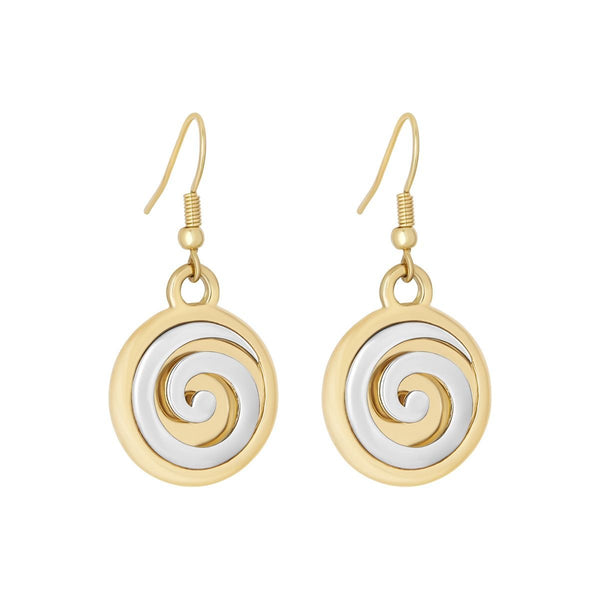 18ct Gold and Silver Plated Celtic Spiral Earrings - Large - The Celtic Gift Store - Earrings