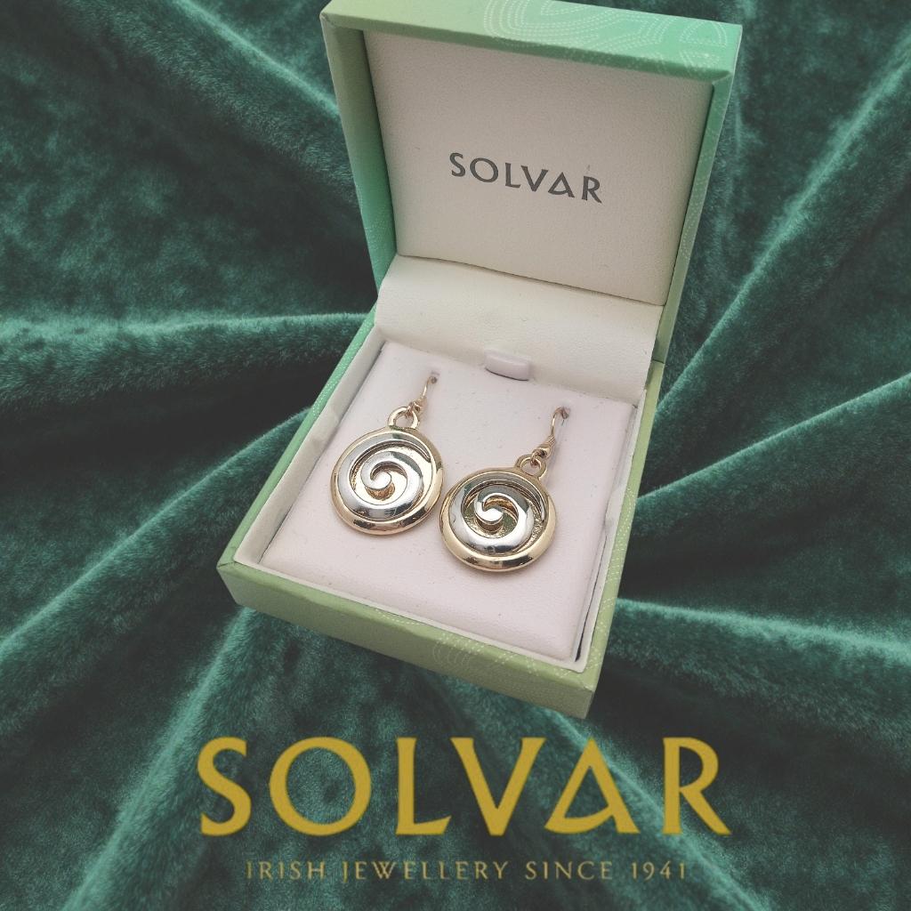 18ct Gold and Silver Plated Celtic Spiral Earrings- Large