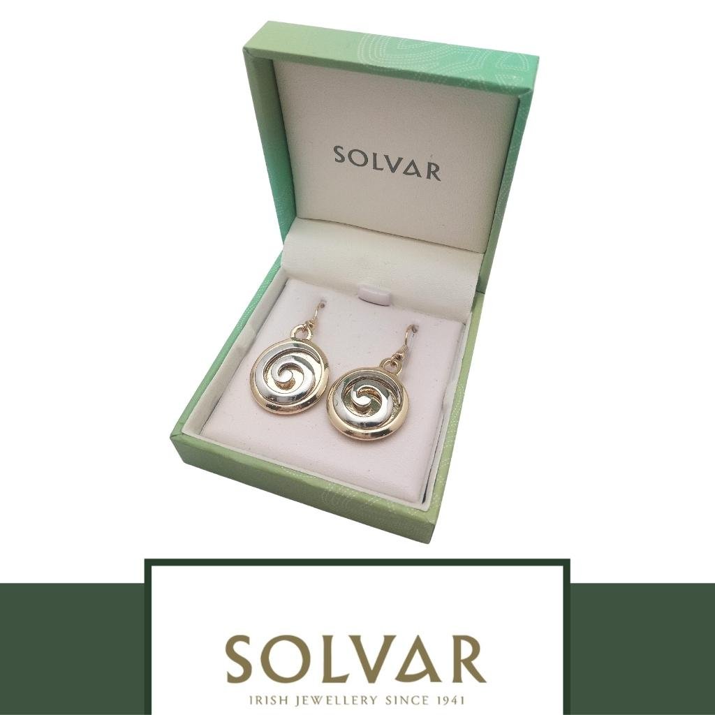 18ct Gold and Silver Plated Celtic Spiral Earrings- Large