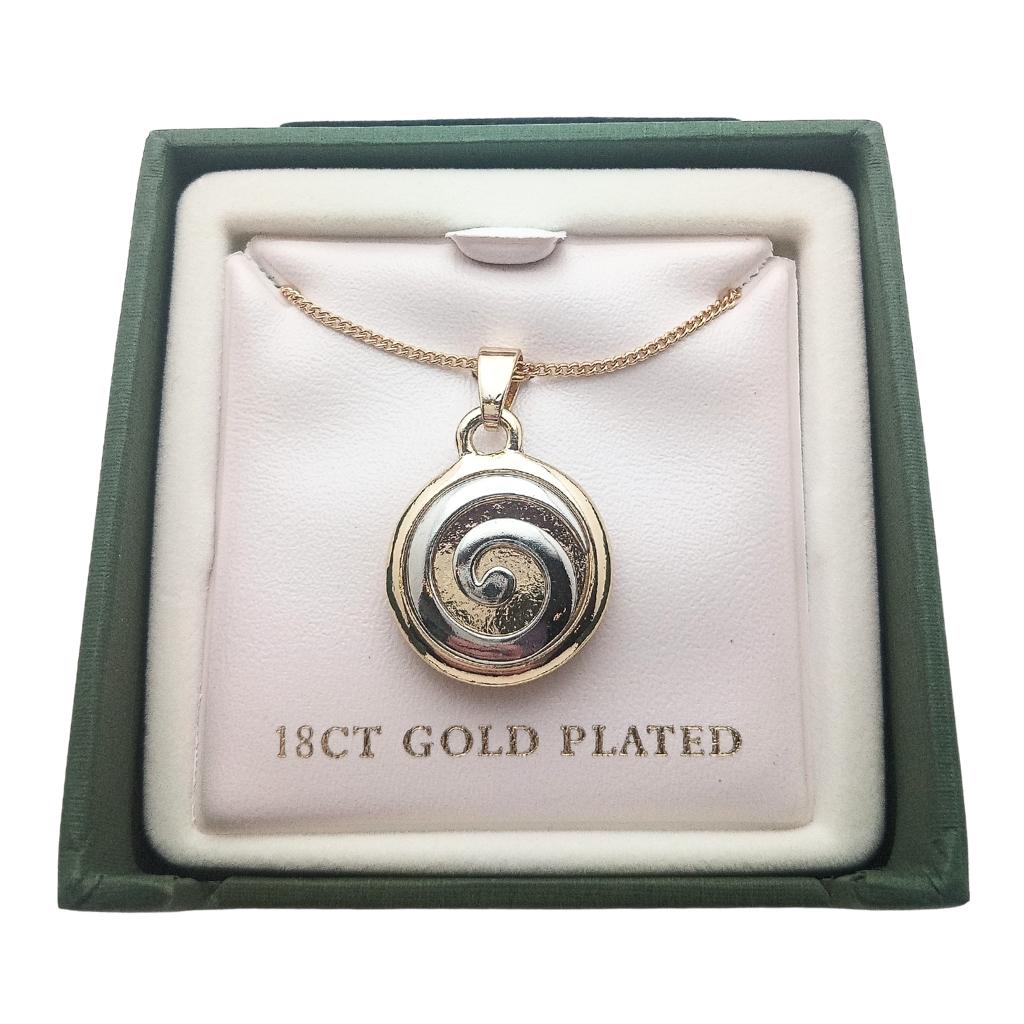 18ct Gold and Silver Plated Celtic Spiral Necklace