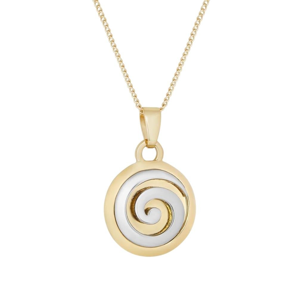 18ct Gold and Silver Plated Celtic Spiral Necklace