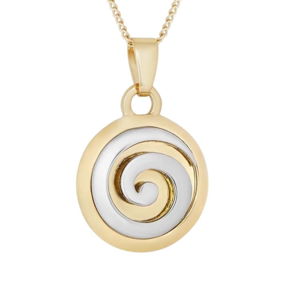 18ct Gold and Silver Plated Celtic Spiral Necklace